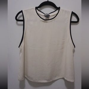 Theory Womens Silk Tank Top Cream Office Muscle White Medium